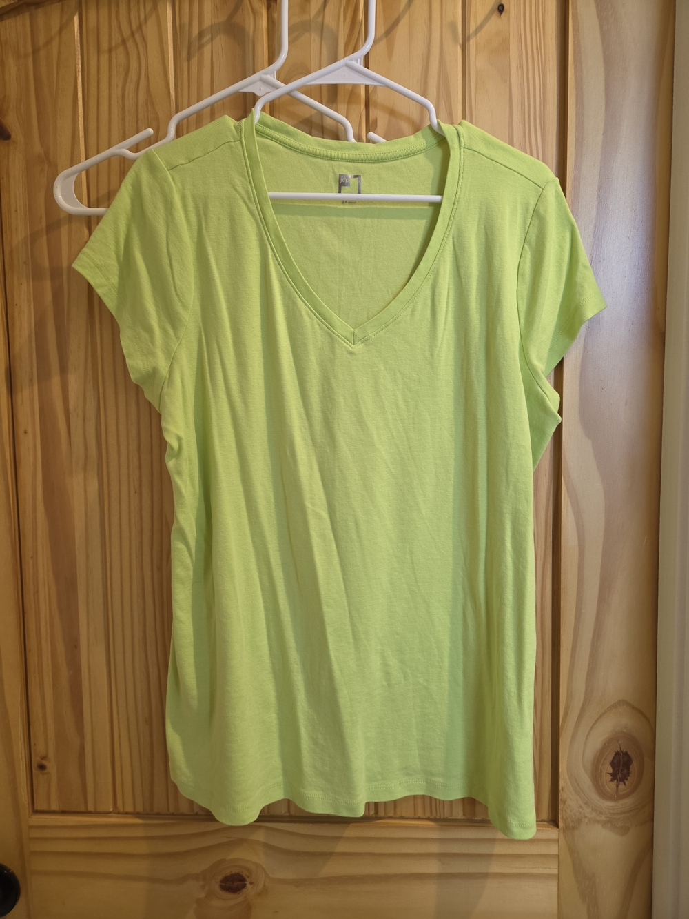 jcpenney Women's V-Neck Short Sleeve Tee in Lime
